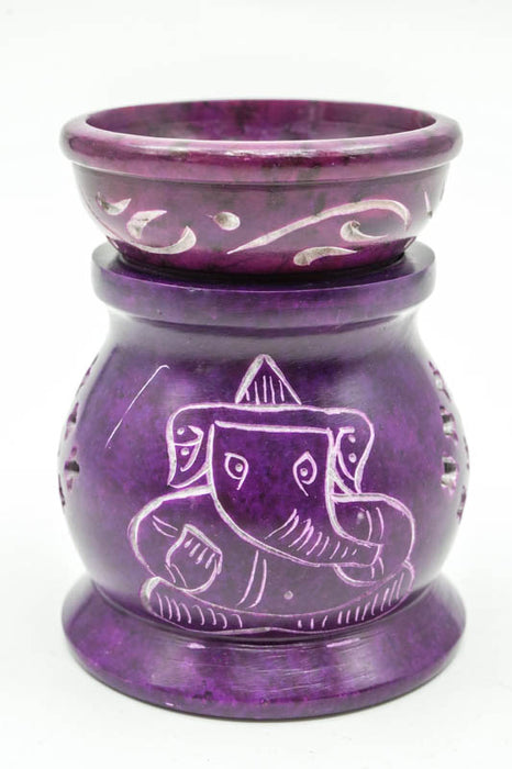 Duftlampe Speckstein Ganesha violett 6x9cm