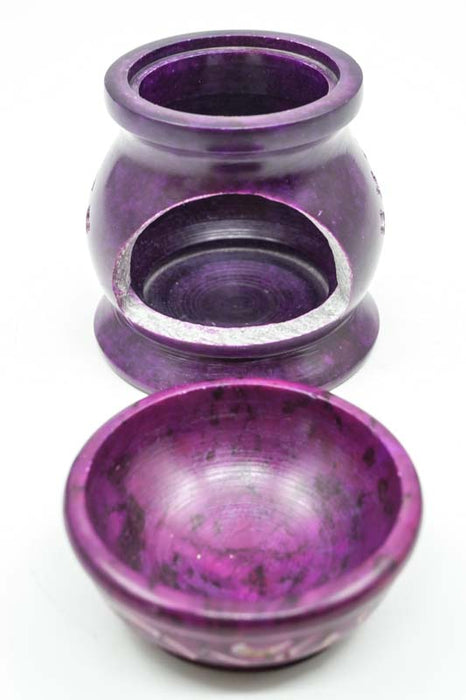 Duftlampe Speckstein Ganesha violett 6x9cm