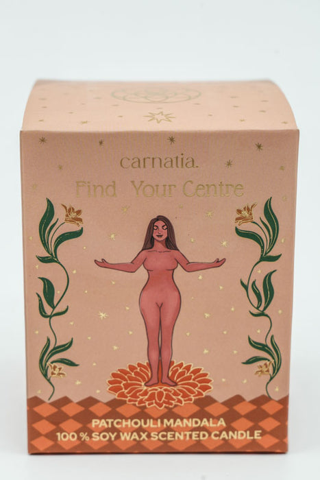 Bougie parfumée « Trouve ton centre » - Mandala Patchouli, 200 g, 100 % cire de soja