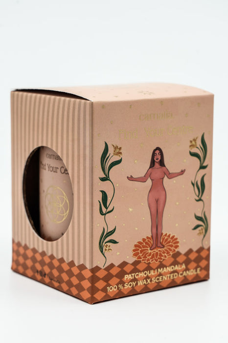 Bougie parfumée « Trouve ton centre » - Mandala Patchouli, 200 g, 100 % cire de soja