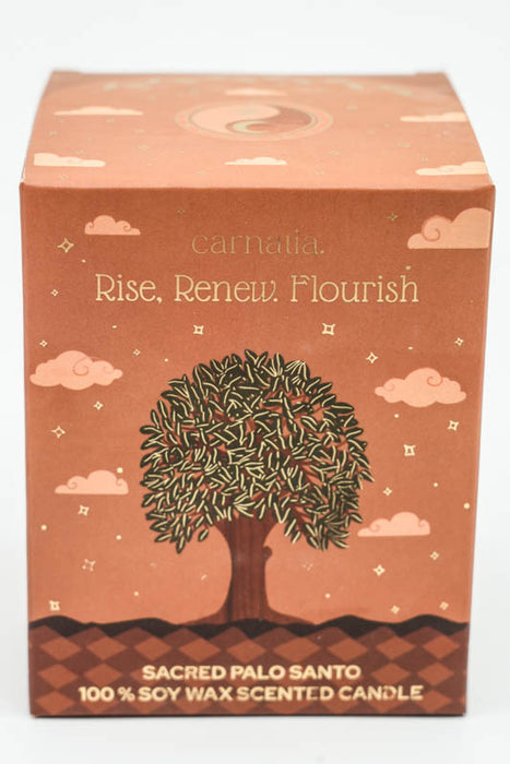 Bougie parfumée Rise Renew Flourish - Palo Santo sacré, 200 g, cire de soja 100 % naturelle