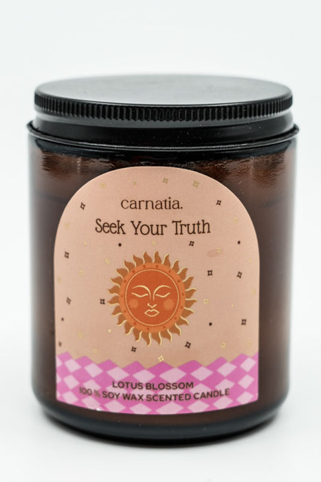 Bougie parfumée « Cherchez votre vérité » - Fleur de lotus, 200 g, 100 % cire de soja