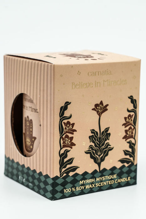 Bougie parfumée Croire aux miracles - Myrrhe Mystique, 200 g, cire de soja 100 % naturelle