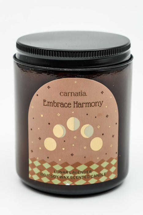 Bougie parfumée Embrace Harmony - Lavande lunaire, 200 g, 100 % cire de soja