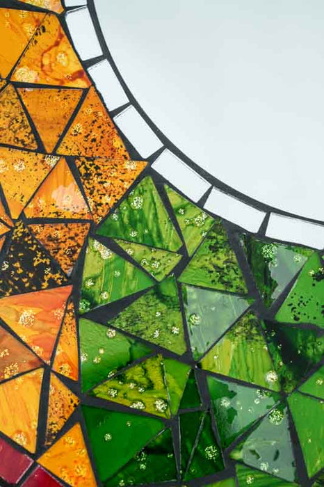 Mosaic mirror heart multicolor 39x38 cm