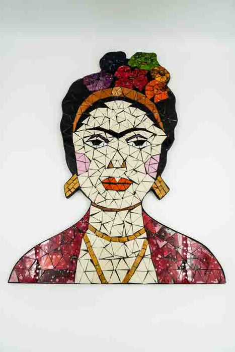 Décoration murale en mosaïque Frida Kahlo multicolore 39x50 cm