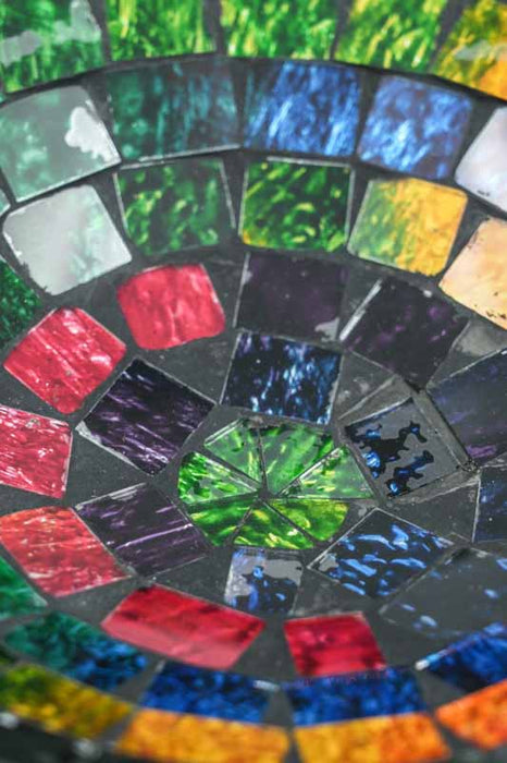 Bol rond en mosaïque, couleurs arc-en-ciel, 20 cm