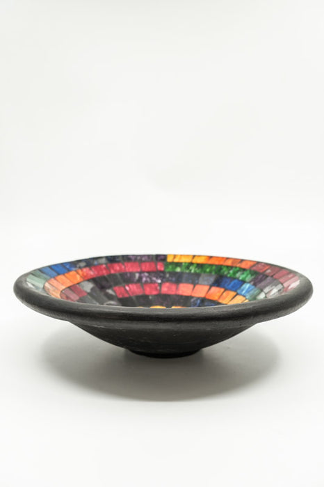 Mosaikschale rund Regenbogenfarben 30 cm