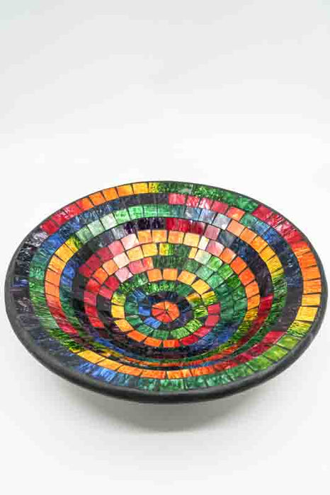 Mosaikschale rund Regenbogenfarben 40 cm