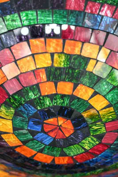 Mosaikschale rund Regenbogenfarben 40 cm