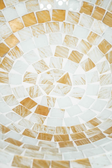 Bol rond en mosaïque, blanc/beige/multicolore, 40 cm