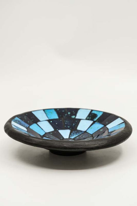 Bol rond en mosaïque, bleu/noir/multicolore, 20 cm