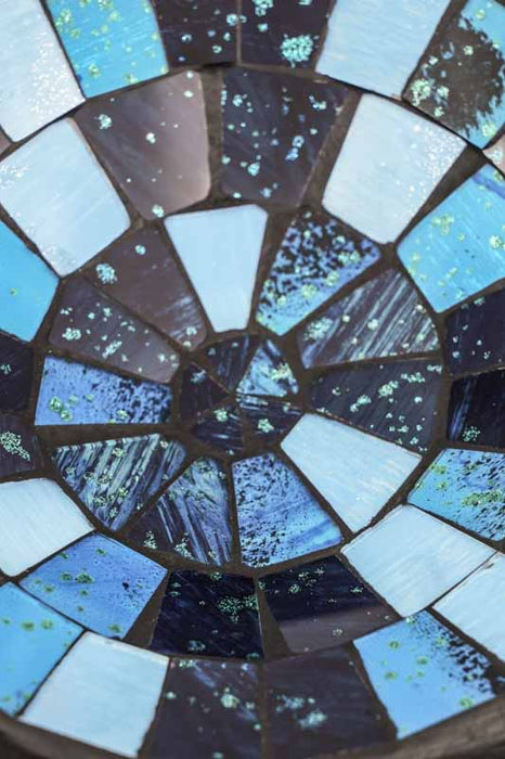 Bol rond en mosaïque, bleu/noir/multicolore, 20 cm