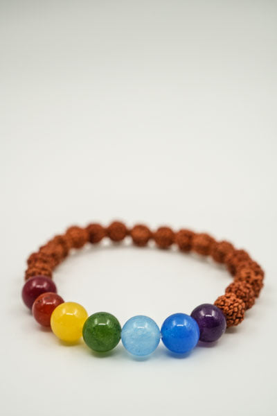 Bracelet Rudraksha perles colorées