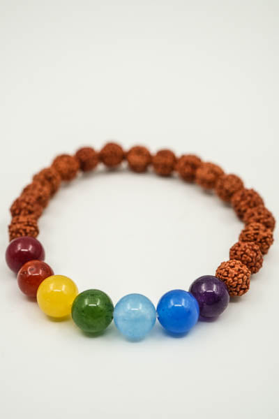 Bracelet Rudraksha perles colorées