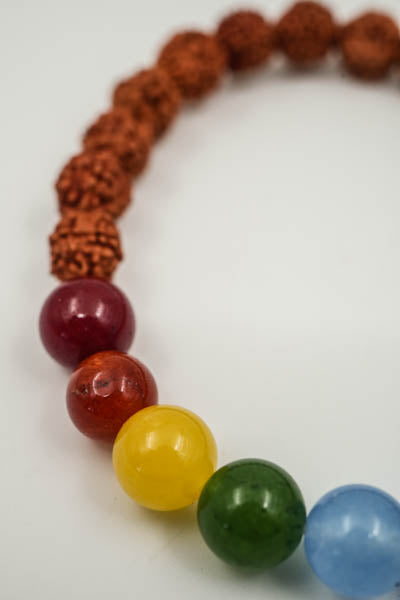 Bracelet Rudraksha perles colorées