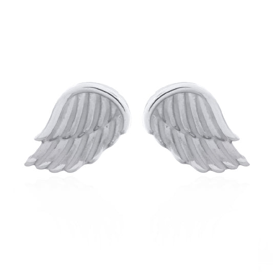 Silver stud earrings angel wings