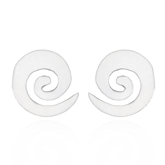 Silver stud earrings, small wave