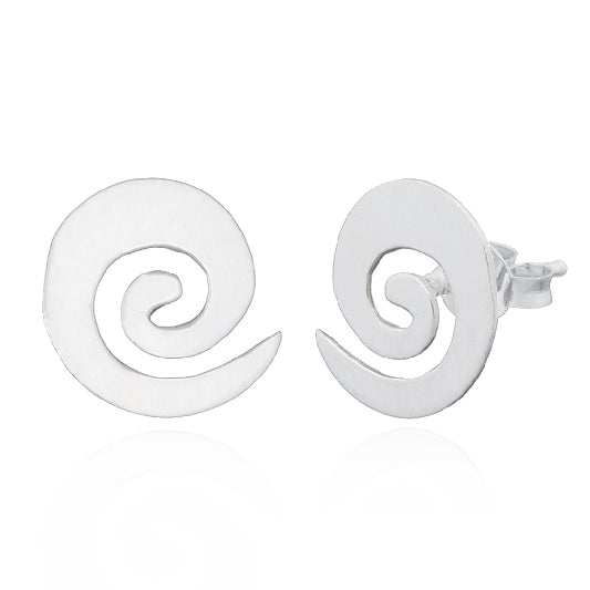 Silver stud earrings, small wave