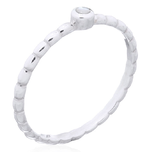 Silver ring mother of pearl