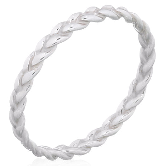 silver ring braided