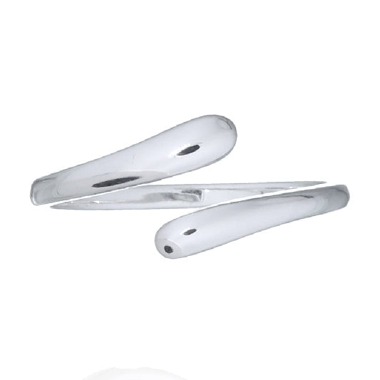 Adjustable silver teardrop ring