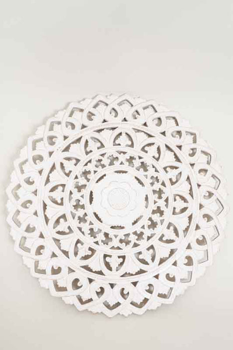 Round wall decoration, white wash, 60 cm