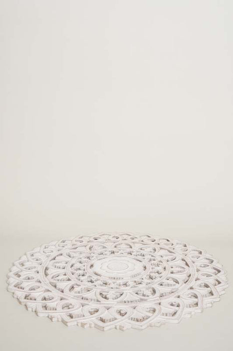 Round wall decoration, white wash, 60 cm