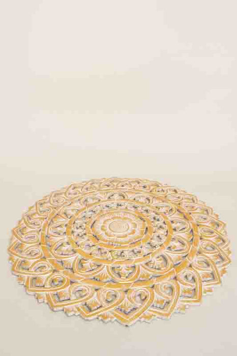 Round gold-colored wall decoration, 60 cm