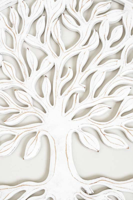 Round wall decoration, Tree of Life, white wash, 40 cm