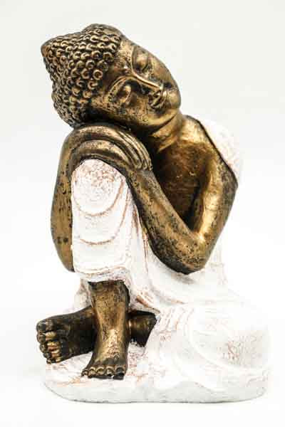 Buddha Lazy goldfarben/weiss 27cm