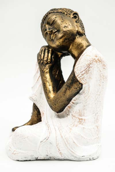Buddha Lazy goldfarben/weiss 27cm
