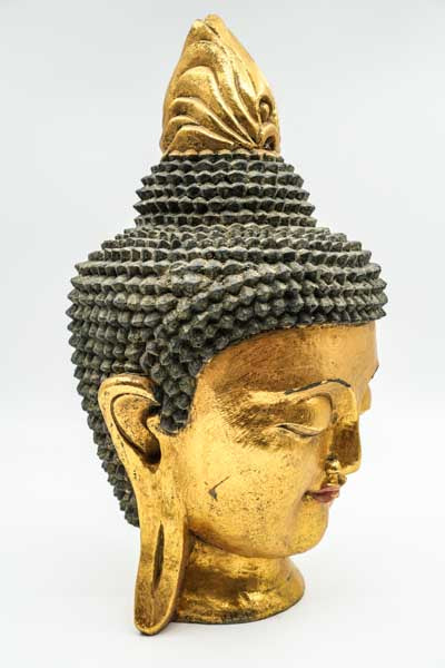 Tête de Bouddha thaïlandaise dorée 40cm