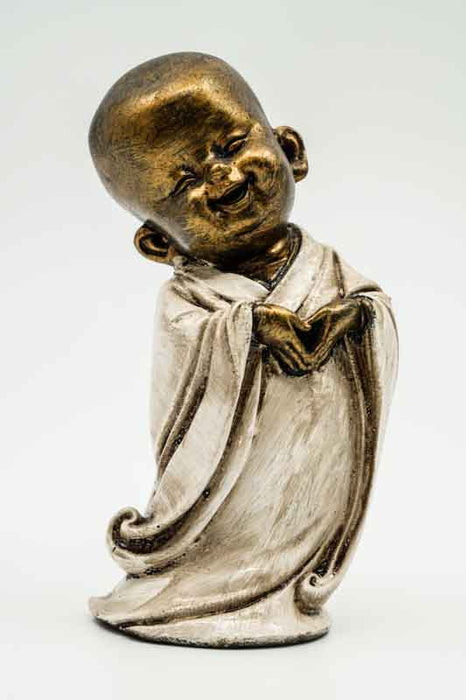 Happy Baby Buddha goldfarben/weiss 15cm