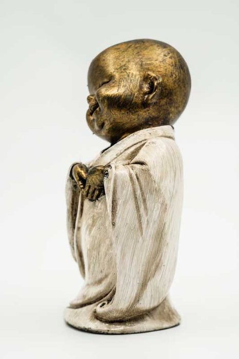 Happy Baby Buddha goldfarben/weiss 15cm