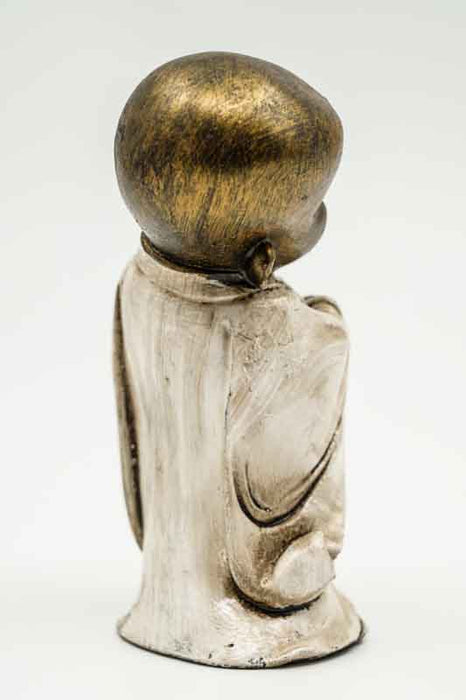 Happy Baby Buddha goldfarben/weiss 15cm