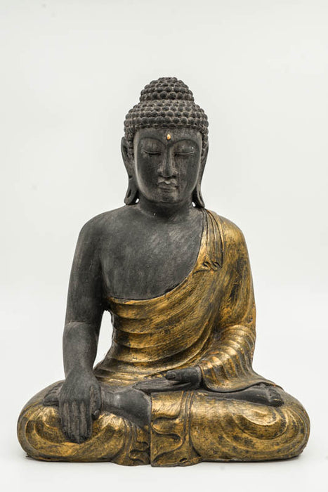 Buddha Lotussitz schwarz/goldfarben 30cm