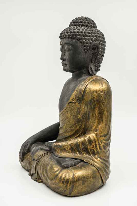 Buddha Lotussitz schwarz/goldfarben 30cm