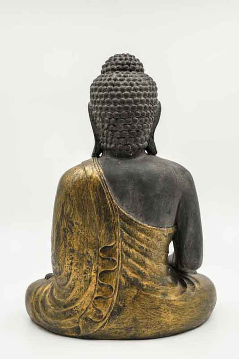 Buddha Lotussitz schwarz/goldfarben 30cm
