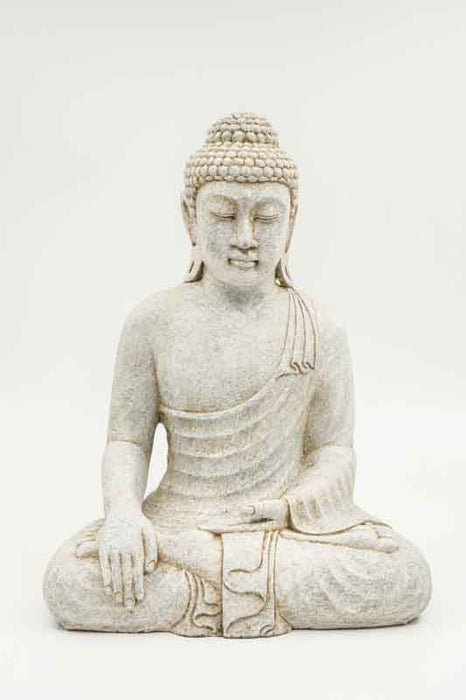 Buddha Lotussitz natur weiss 30cm