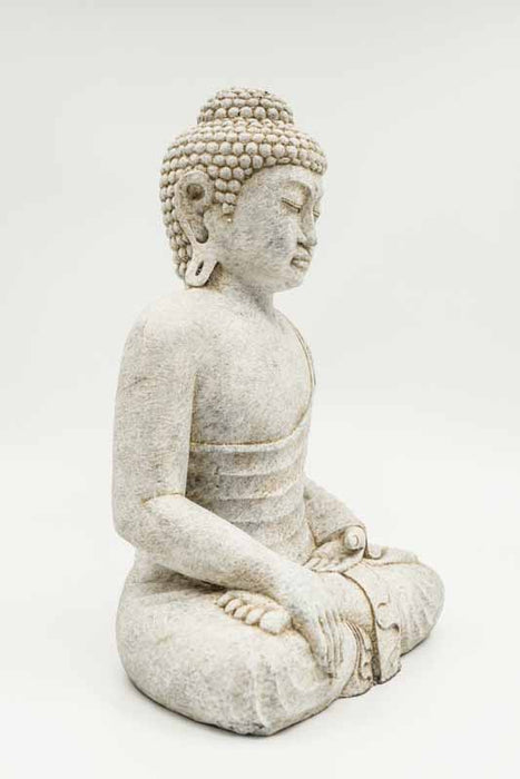 Buddha Lotussitz natur weiss 30cm