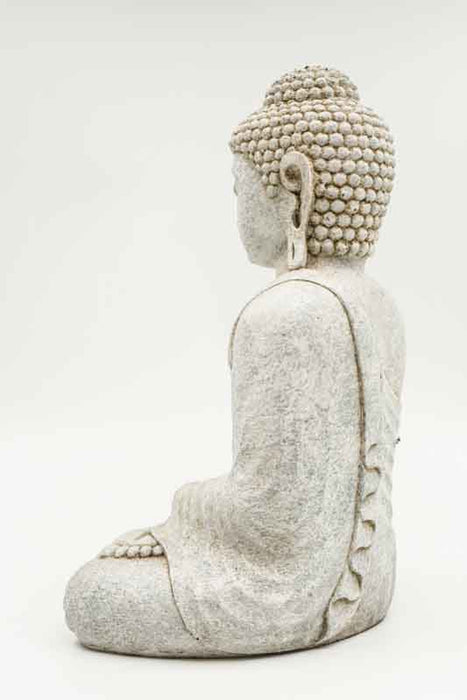 Buddha Lotussitz natur weiss 30cm