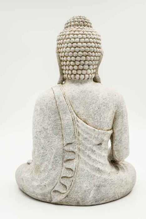 Buddha Lotussitz natur weiss 30cm