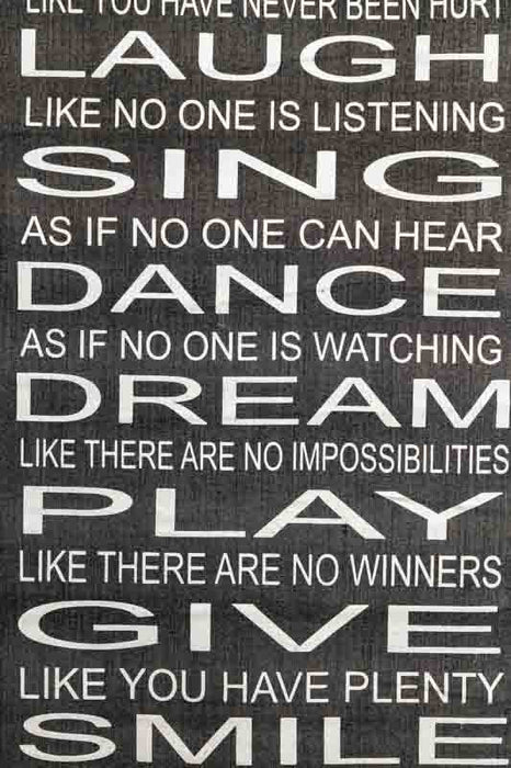 Banner black "LIVE..., LOVE..., SING..." 35x85cm