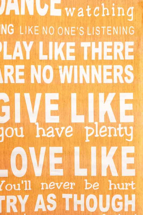 Banner orange "DANCE.., PLAY.., LOVE..." 35x85cm