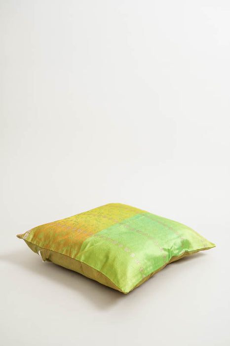 Housse de coussin Sari, vert clair/doré, 40x40cm