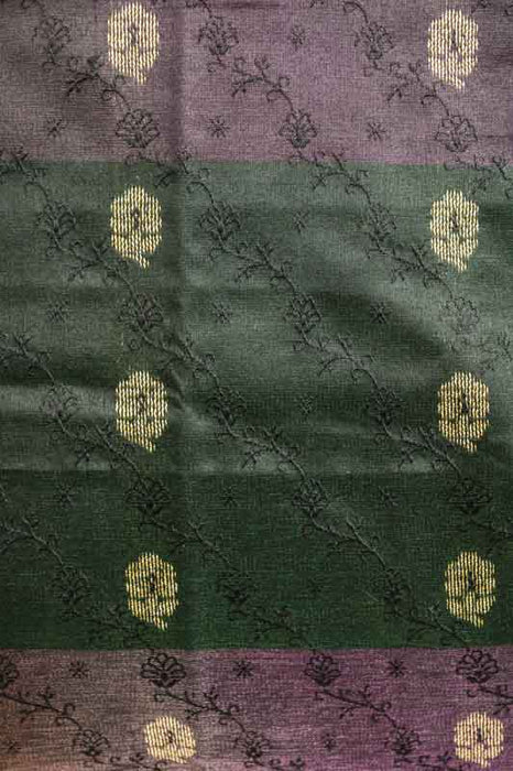 Housse de coussin Sari, vert foncé/violet/or, 40x40cm