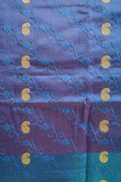Sari cushion cover, blue/turquoise/gold, 40x40cm