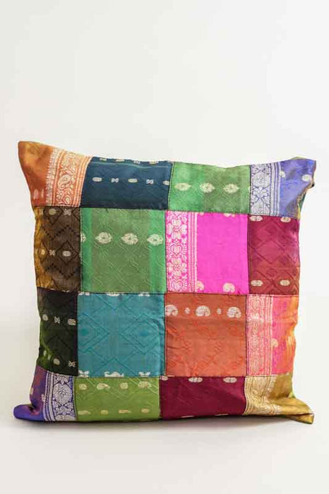 Kissenhülle Sari Patchwork multicolor/goldfarben 40x40cm