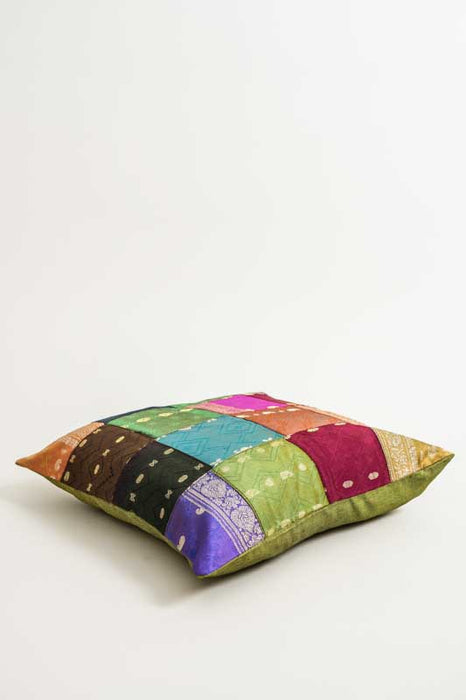 Kissenhülle Sari Patchwork multicolor/goldfarben 40x40cm